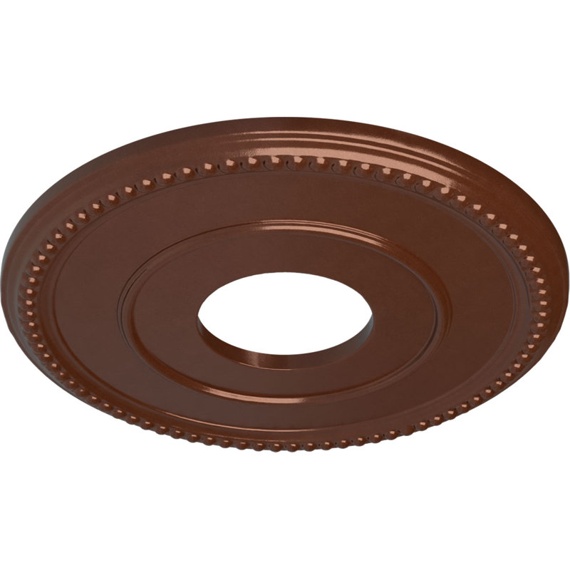 Endurathane Bradford Ceiling Medallion, 12 1/2"OD x 3 7/8"ID x 3/4"P (Fits Canopies up to 6 5/8"), Hand-Painted Copper Penny Finish