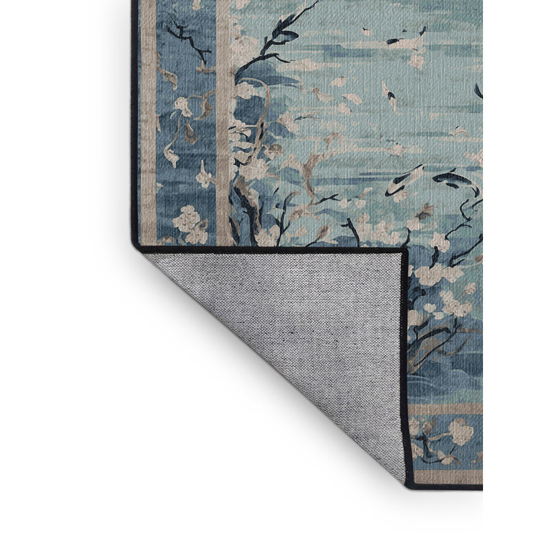 Machine Washable Gray Area Rug, Square 3'