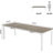 78.7" Extra Long 2-Person Computer Desk, Double Workstation For Home Office, Modern Collaborative Desk With Heavy-Duty Steel Legs, Oak & White Finish