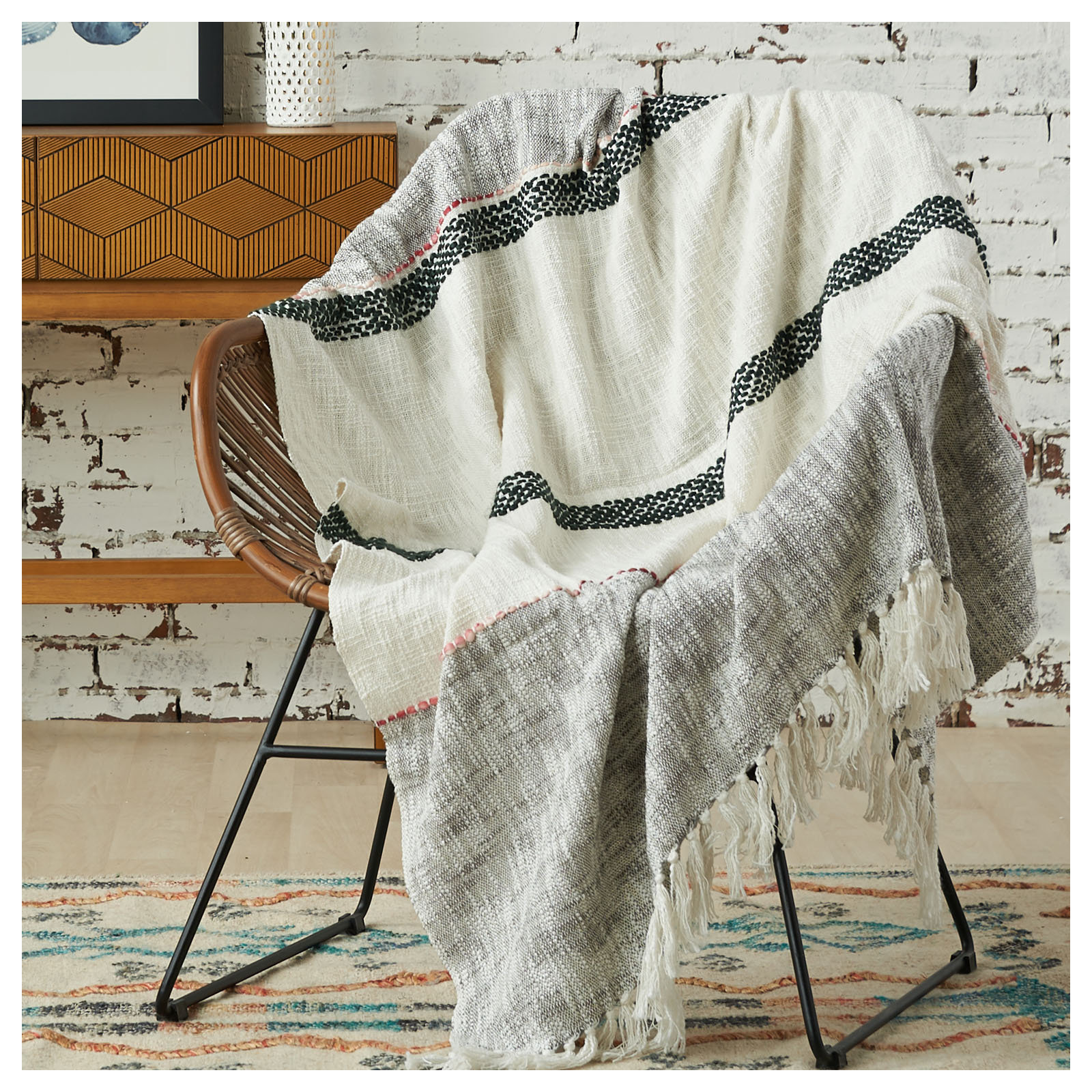 Clemons Throw, Boulder/Black/Azalea