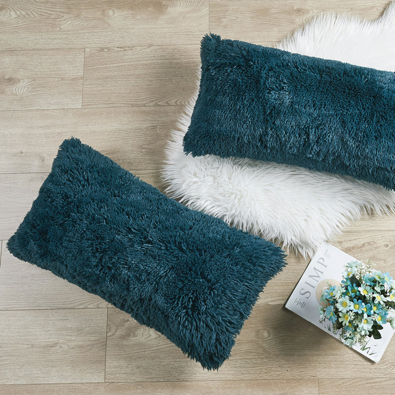 Rectangular Lumbar Cushion Cover, Teal