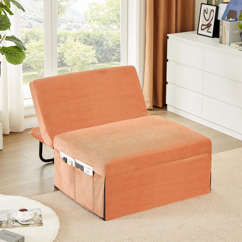 Canapé-lit polyvalent en velours côtelé moderne avec dossier inclinable, fauteuil convertible pour le salon et la chambre à coucher, idéal pour plusieurs utilisations