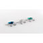 Assiette décorative côtière en acier inoxydable turquoise / aigue-marine / blanc perle 3 pièces Shuttleworth-375712626
