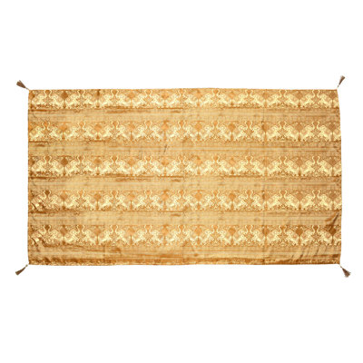 Nappe en soie imprimé thaïlandais Golden Elephant