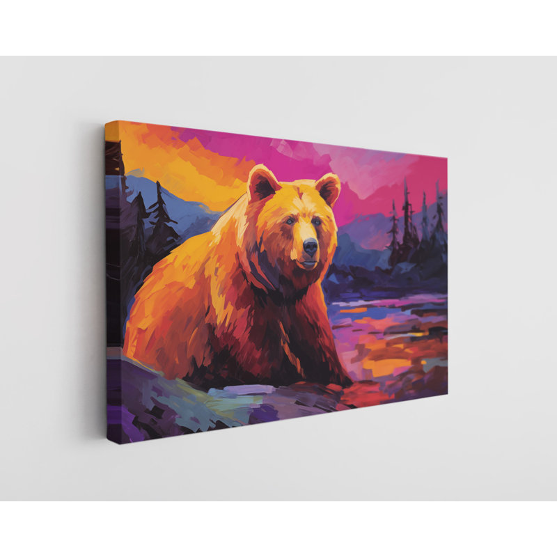 Reproduction d'art sur toile, peinture à l'huile d'un ours, décoration murale moderne pour la maison et le bureau