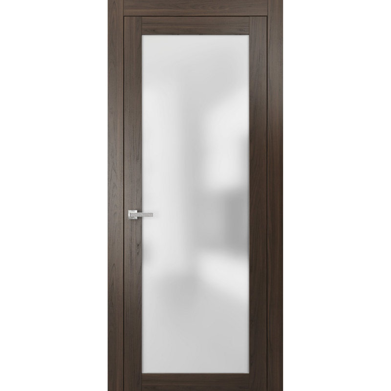 Porte standard en verre givré Planum, 32 po x 80 po, Chocolat