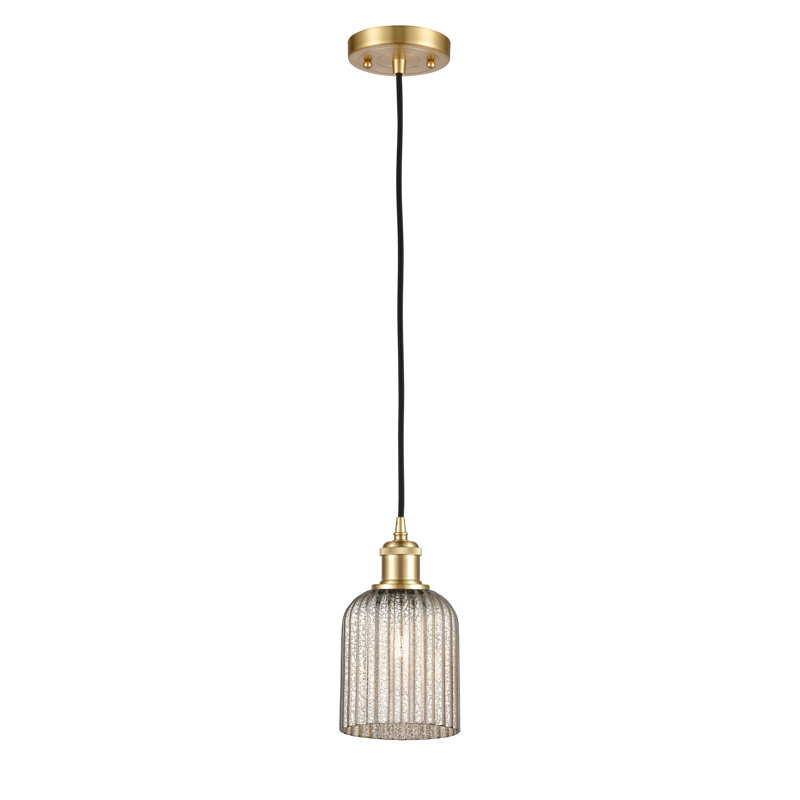 Luminaire suspendu 1 lumière Aalina, Or satiné, Mercure