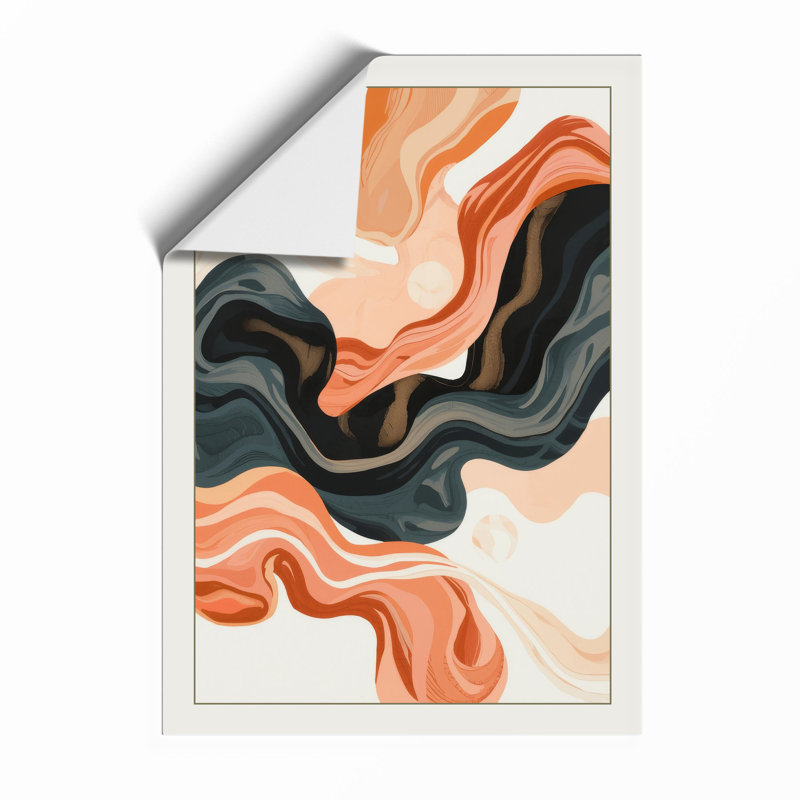 Flowing Forms Abstract - Framed Print, A3 - 42.0 x 29.7 cm, Unframed