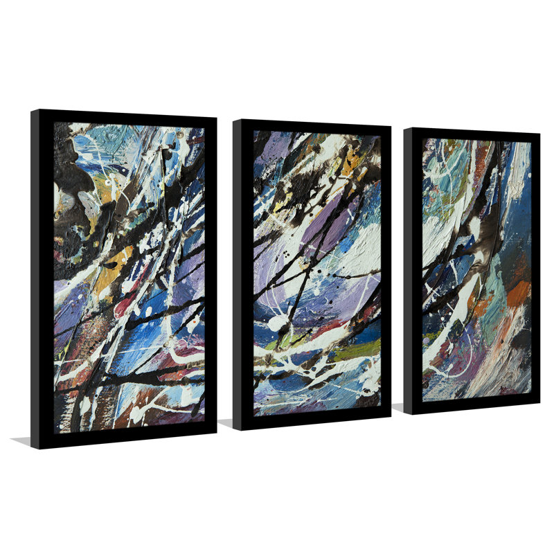 « escape », ensemble de 3 reproductions d’art encadrées, H 25,5 po x l 40,5 po x P 1 po