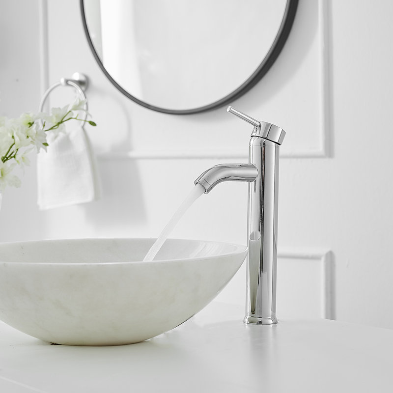 Single Hole Single Handle Bathroom Vessel Sink Faucet, Polished Chrome