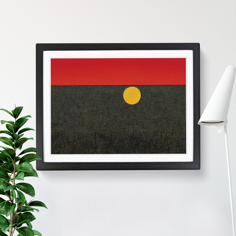 Abstract Sunset Sun Vol.9 - Framed Print, Black, 46cm H x 64cm W x 2cm D