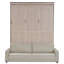 Grand lit escamotable grand avec canapé et DEL, beige