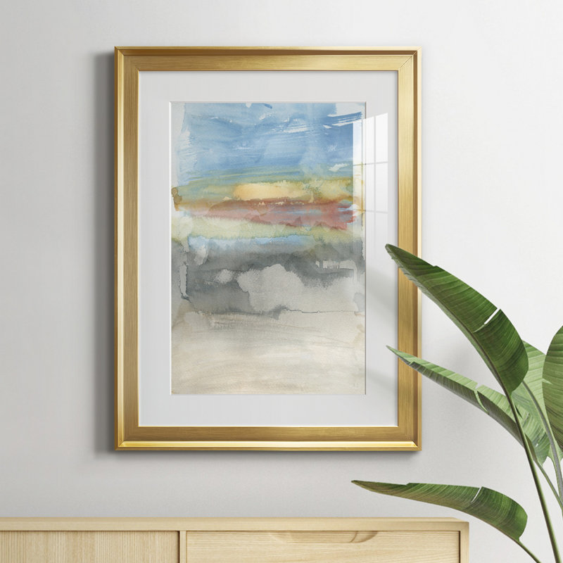 High Desert Sunset I - peinture encadrée, Or, H 18,5 po x l 24,5 po x P 1,5 po