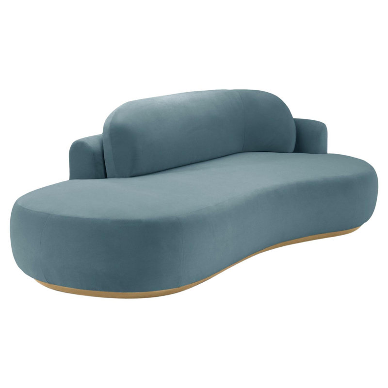 Naked Sofa, Paris Dark Blue Velvet, Natural