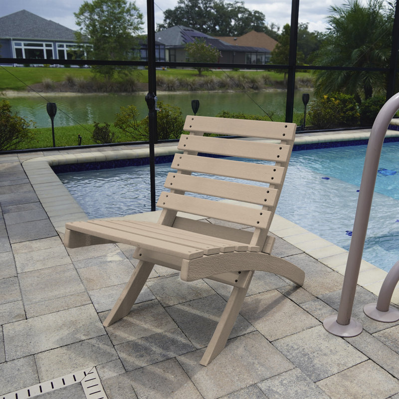 Grandcourt Fully Assembled All-Weather Recycled HDPE Outdoor Folding Patio Chair, Sand