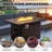 Outdoor Propane Gas Fire Pit Table,  50,000 BTU Rectangular Rattan Fire Pit with Lid, Hidden Tank Storage-2103766101-2105252151