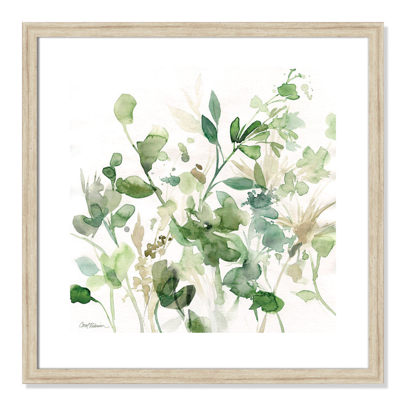 « sage jardin i », reproduction de peinture à l’aquarelle encadrée, Beige, H 24 po x l 24 po x P 1,25 po