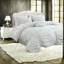Ensembles de literie bleus froncés, couette florale en microfibre pour lit simple/simple XL