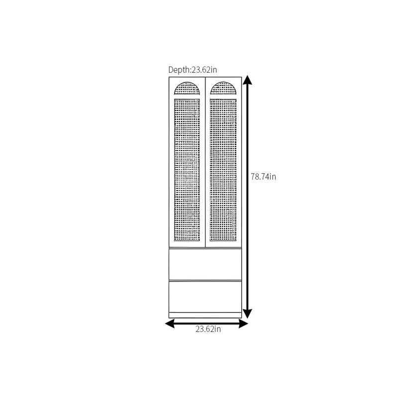 Retro Simple Modern Rattan Wardrobe