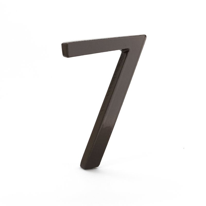 Numéro de maison à fixation flottante 6 po, Bronze romain, 7