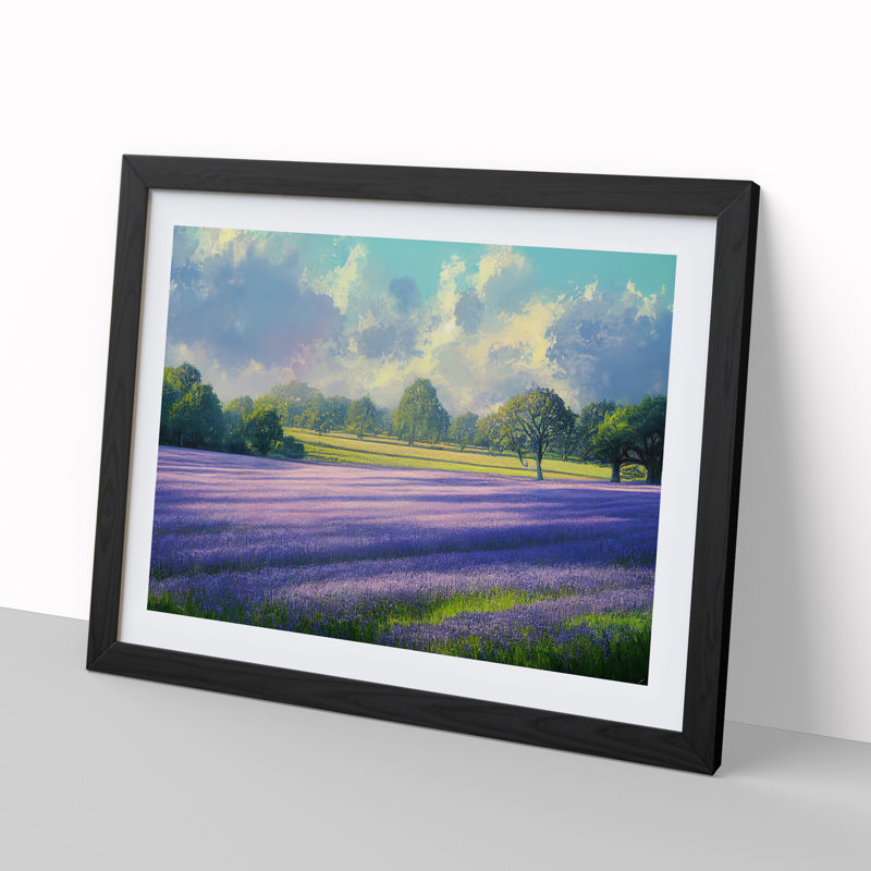 XH1022-9407X Unforgettable Bluebell Field - Single Picture Frame Print, 25cm H x 34cm W x 2cm D, Black