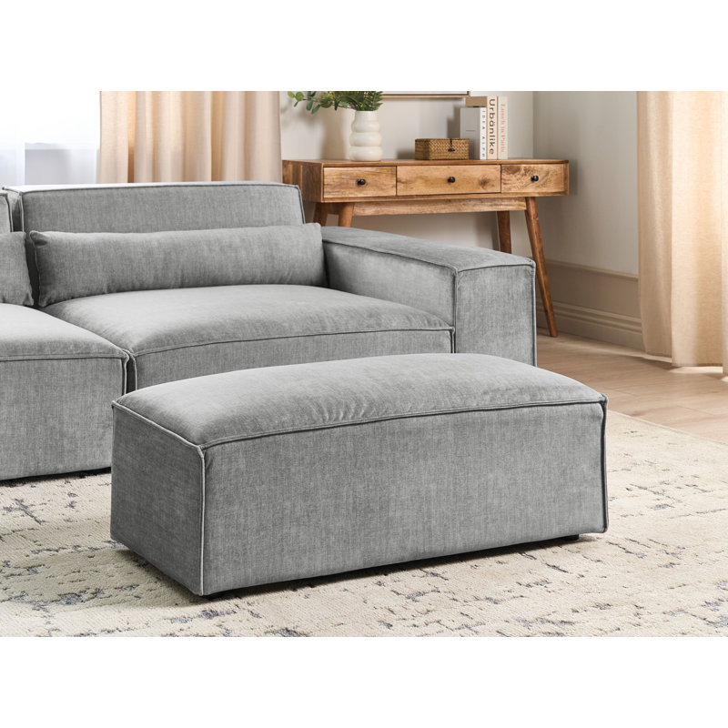 Bradeord 52cm Wide Rectangle Standard Ottoman, Grey Polyester