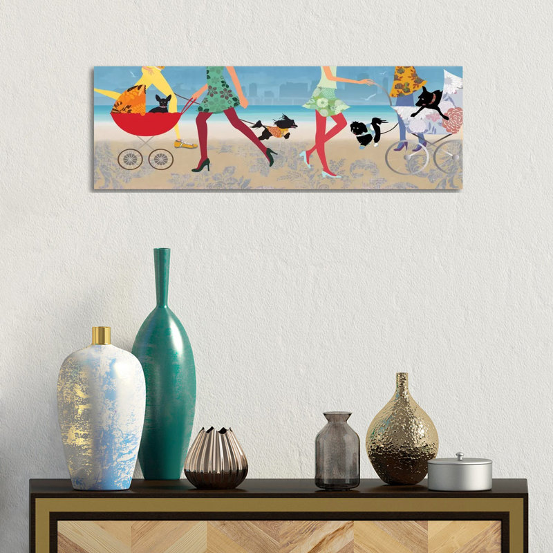 Stroller Dogs I by Allison Pearce - Wrapped Canvas Panoramic Print