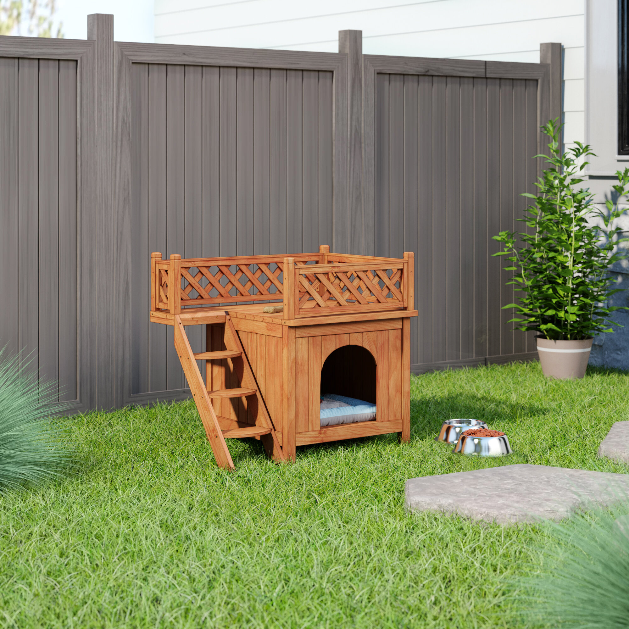 Dog house outlet fence