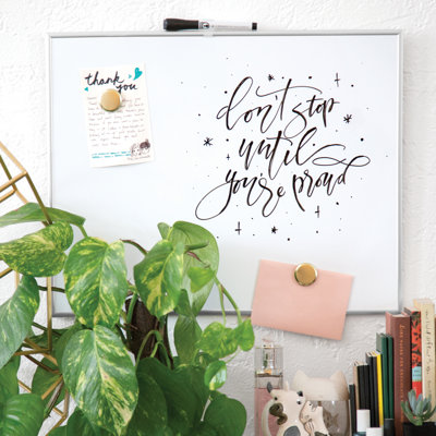 Dry Erase Silver Aluminum Frame Wall Mounted Magnetic Whiteboard