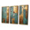 «Kintsugi Retro Glam Vintage Gold On Turquoise II», 3 pièces sur toile