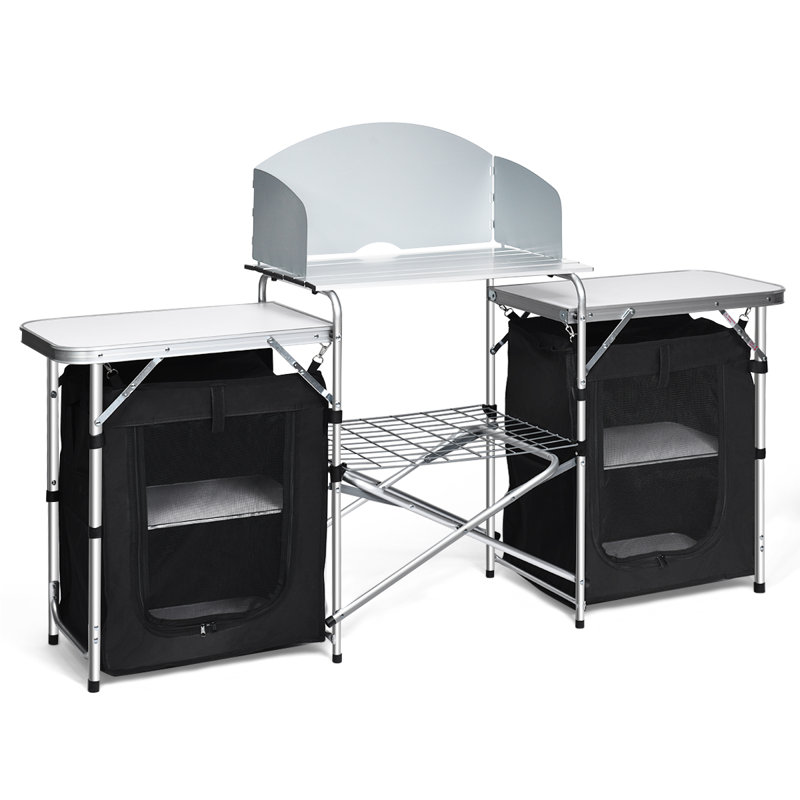 Table de camping, Blanc, Noir