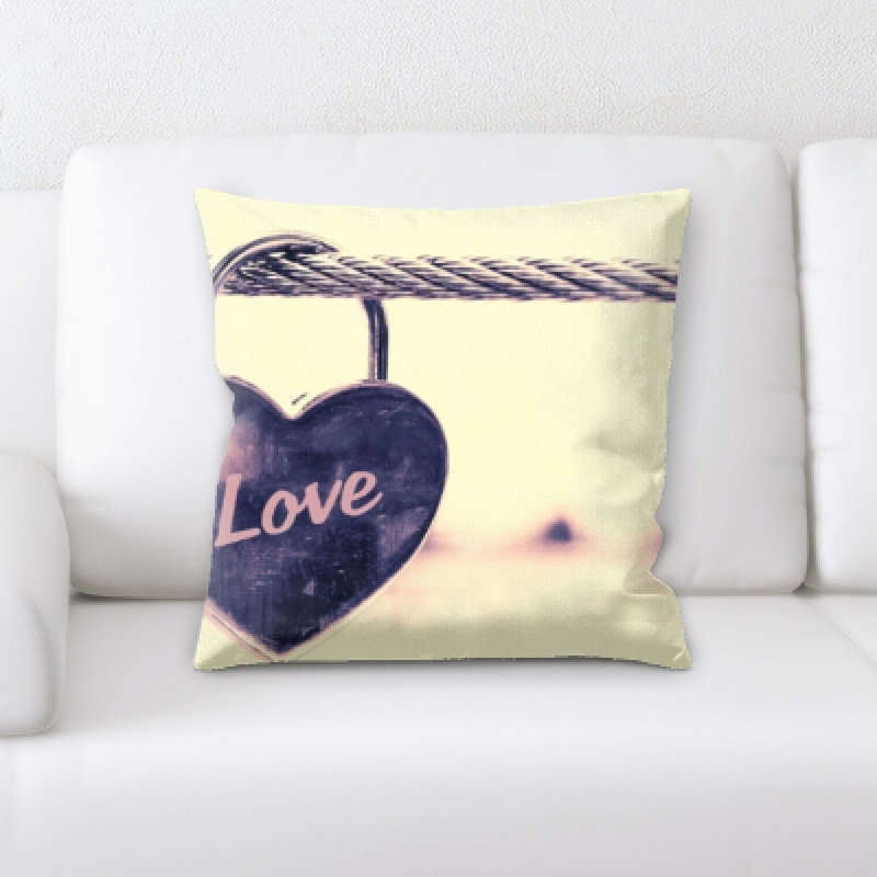 Housse et insert d'oreiller carré Thomasina Love and Heart