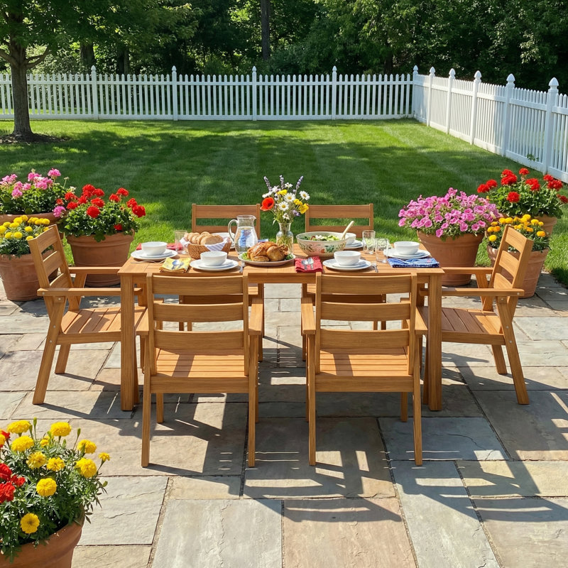 All-Weather HDPE Outdoor Dining Set, 6