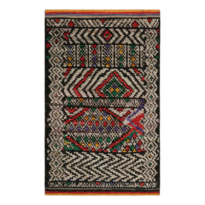 Moroccan Hand Knotted Geometric Area Rug
