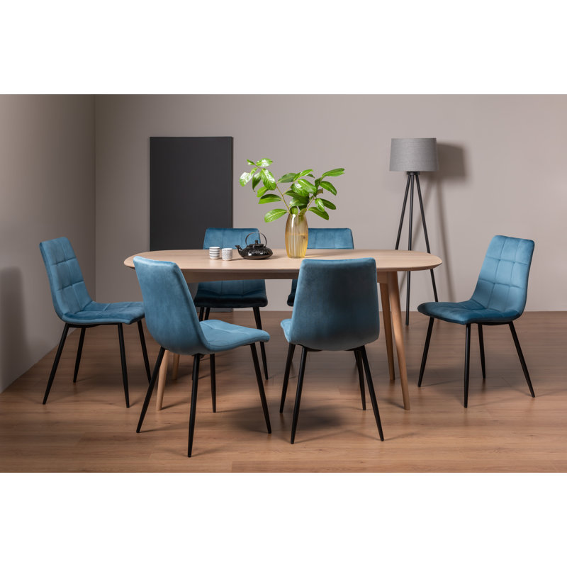 Omari 6 - Person Dining Set, Petrol Blue