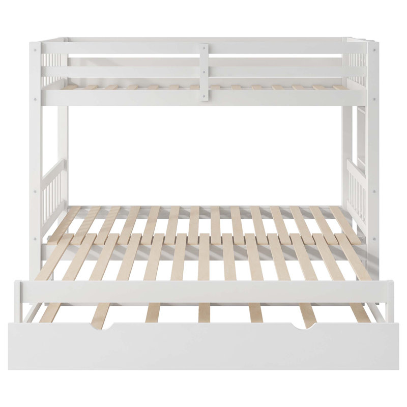 Lit superposé simple au-dessus d'un lit gigogne, Blanc