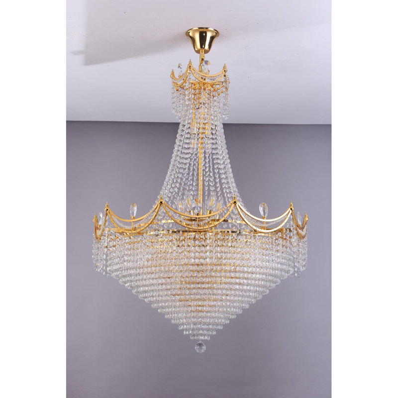 Lustre 42 po à 22 niveaux en cristal CZAR K9 avec 22 lumières DEL Neo Classical
