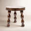 Round Mango Wood Accent Table With Dowel Tri-Pod Legs In Walnut-981668055