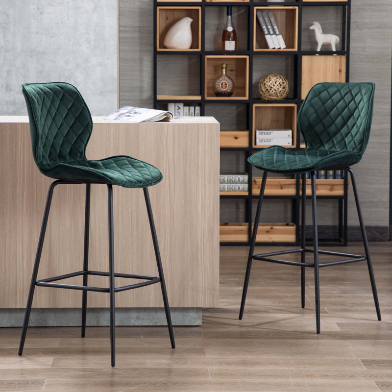 75cm Stool, Black, Dark Green