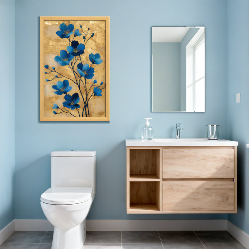 Plantes et fleurs sur fond, H 18 po x l 12 po, Toile tendue, Ne s’applique pas