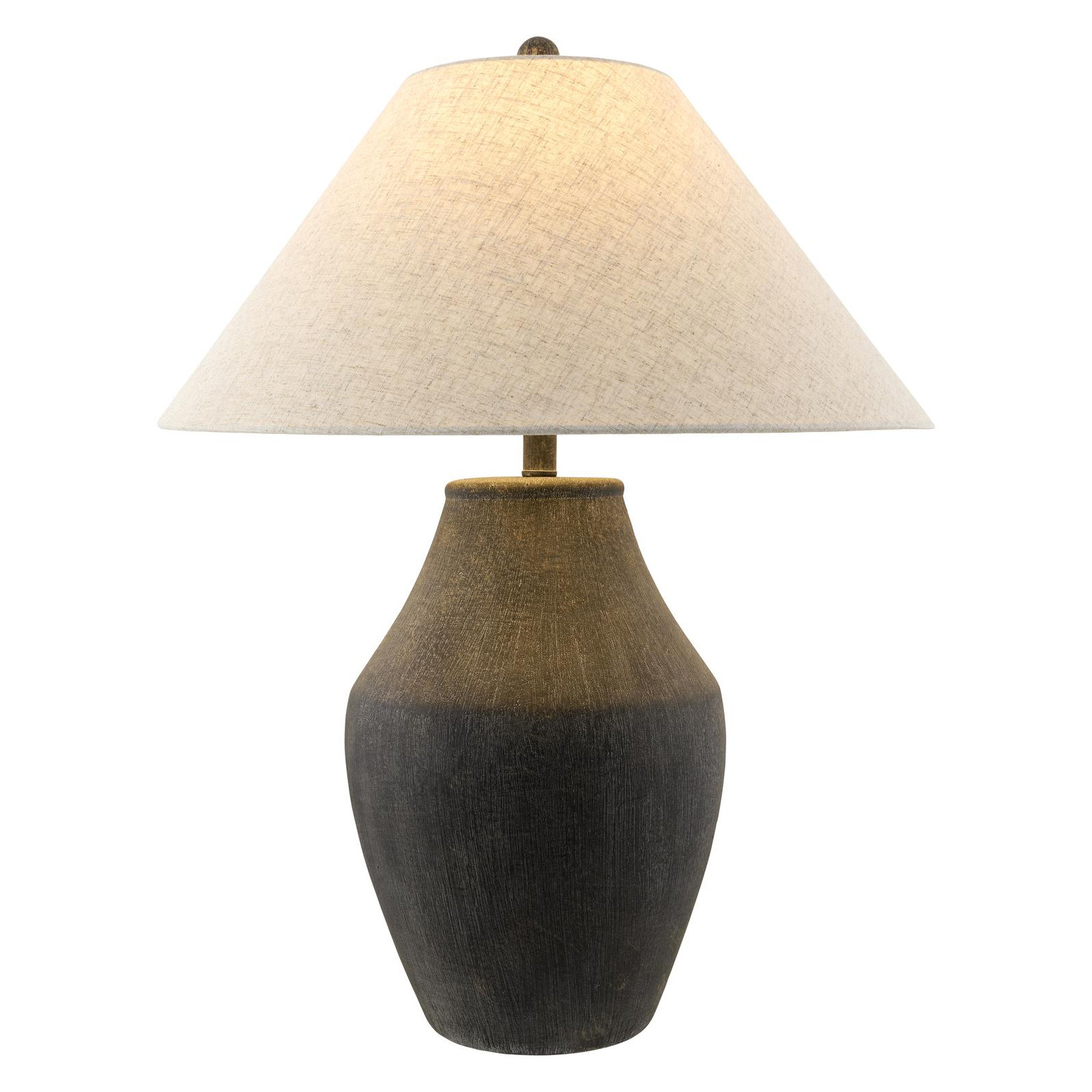 Batavia Ceramic Table Lamp, Black, Wheat