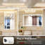 Adorna Frameless LED Lighted Bathroom / Vanity Mirror with Brightness Adjustable, Memory Function, Anti-fog-112492644