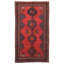 Tapis unique rouge à motif tribal 4 x 8 po One-of-a-Kind