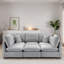 Canapé modulaire moderne avec repose-pieds mobile, accoudoirs de rangement et ports USB-535322490