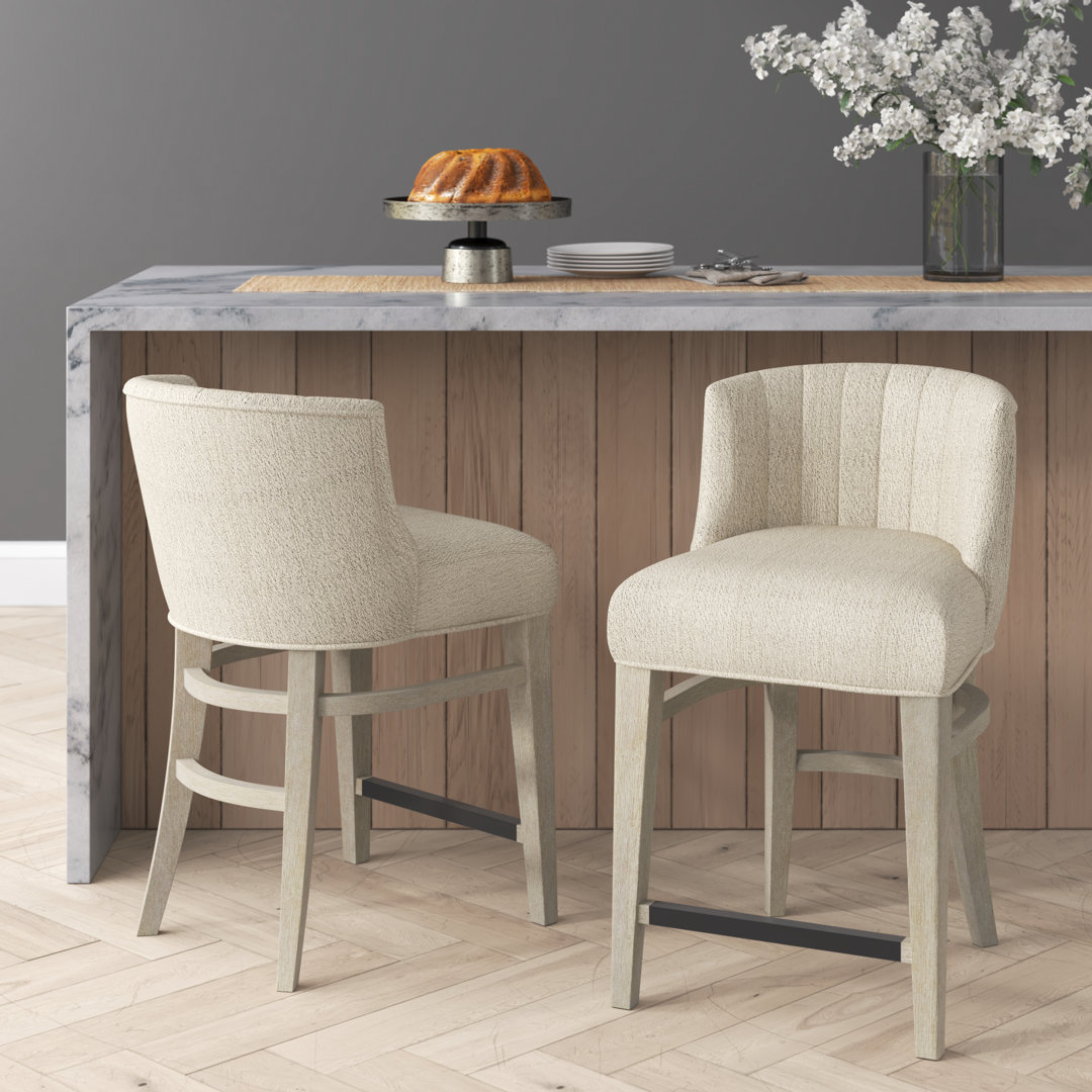 Judye Solid Wood Counter Stool (Set of 2) Canora Grey