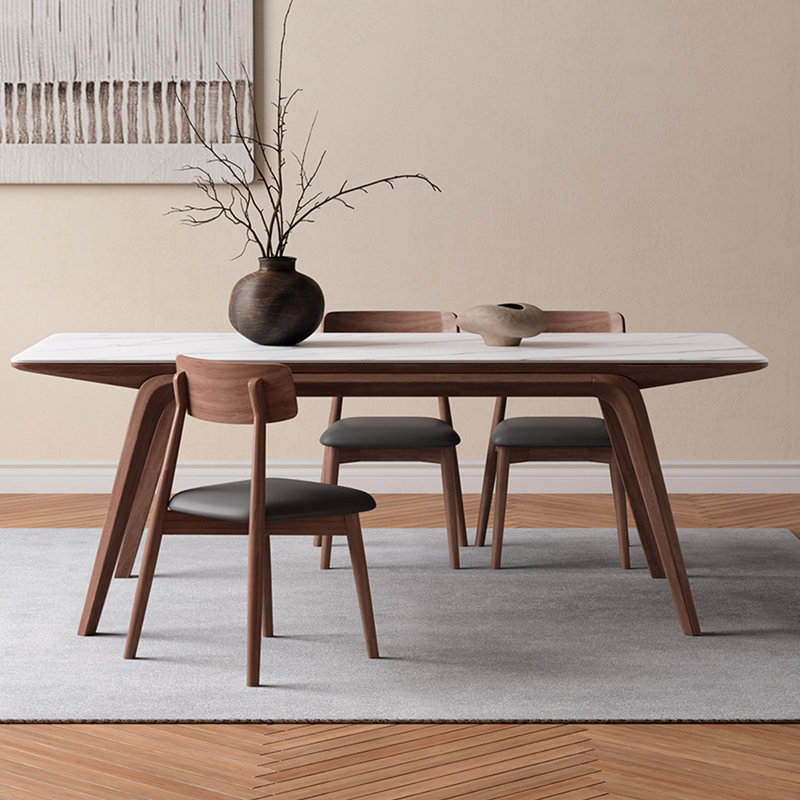 White Ash Sintered Table Oak Chairs Set
