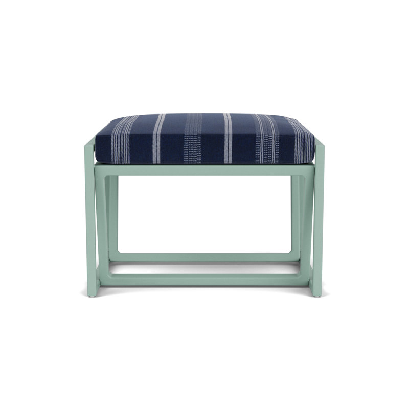 Summit Outdoor Ottoman, Sea Glass, Consider Indigo