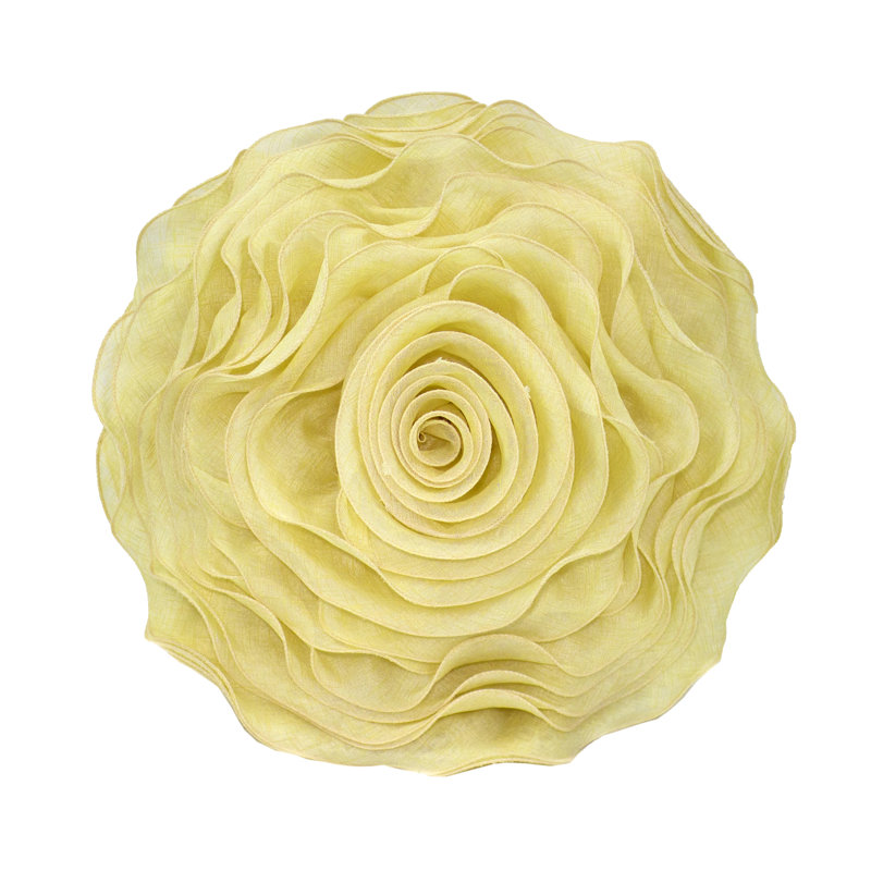 Floral Throw Pillow, No Fill, Yellow