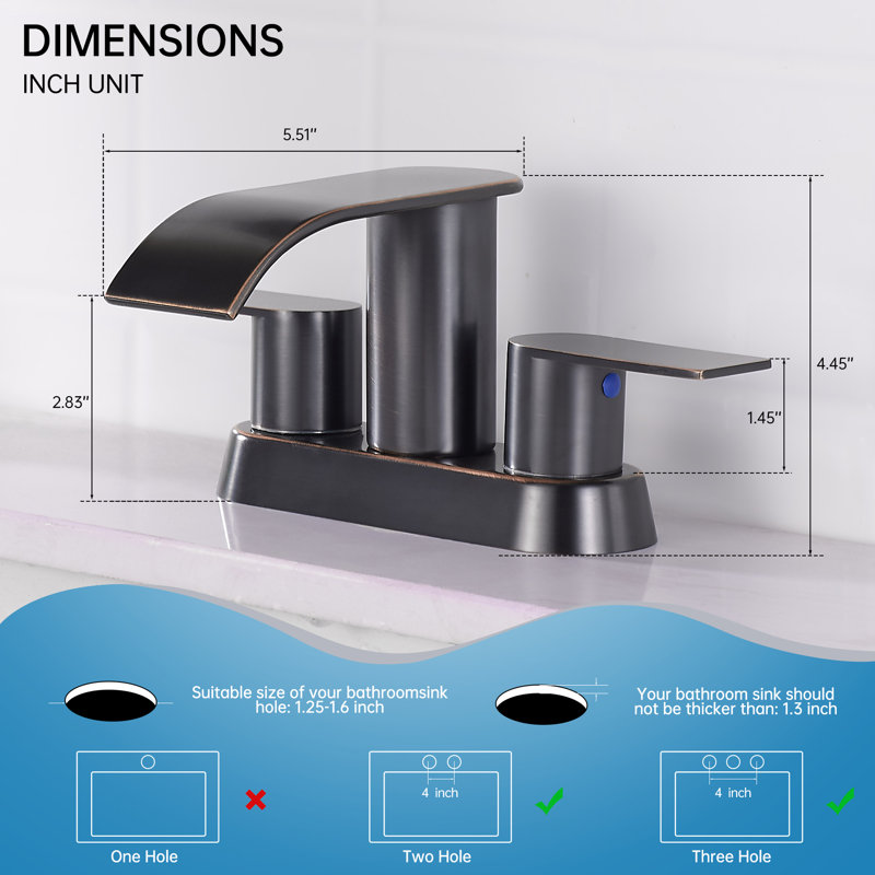 FRANSITON 2-handle Bathroom Faucet with Drain Assembly, Oil Rubbed Bronze