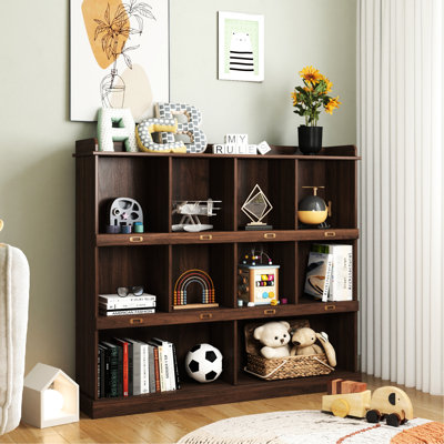 Bibliothèque en noyer à 10 tablettes